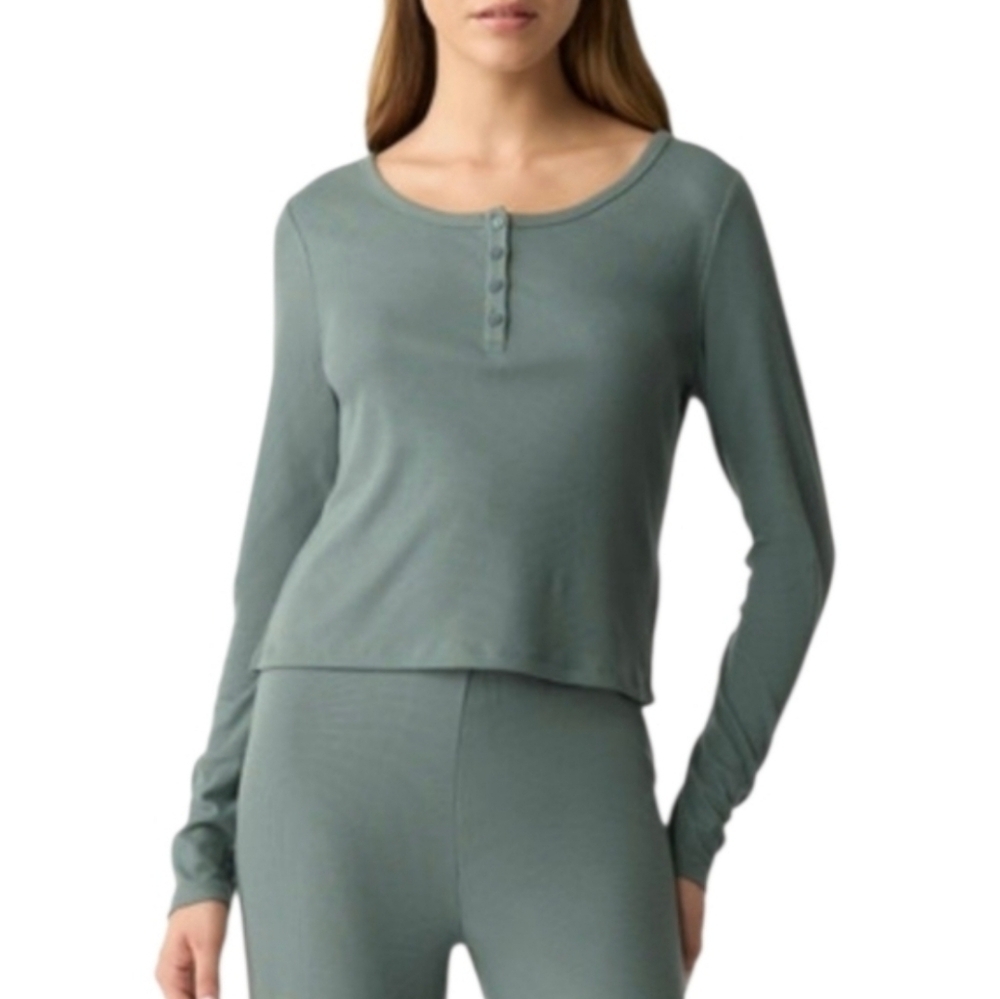 GAP GapBody Women's Long-Sleeve Rib Pajama Top ONLY Size: LARGE New